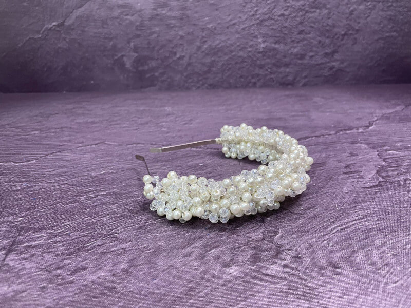 Bol İnci Detaylı Gelin Tacı