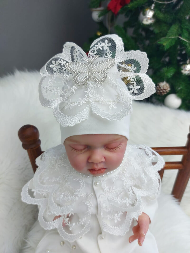 Güpür Ve Inci Detaylı Kız Bebek Tulum Seti,mevlüt Takımı