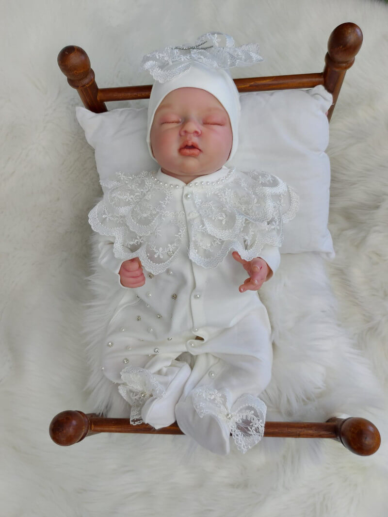 Güpür Ve Inci Detaylı Kız Bebek Tulum Seti,mevlüt Takımı