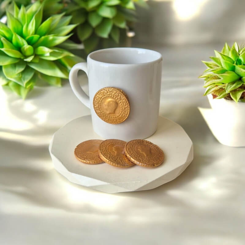 Canım Annem Mum ve Altınlı Fincan Set