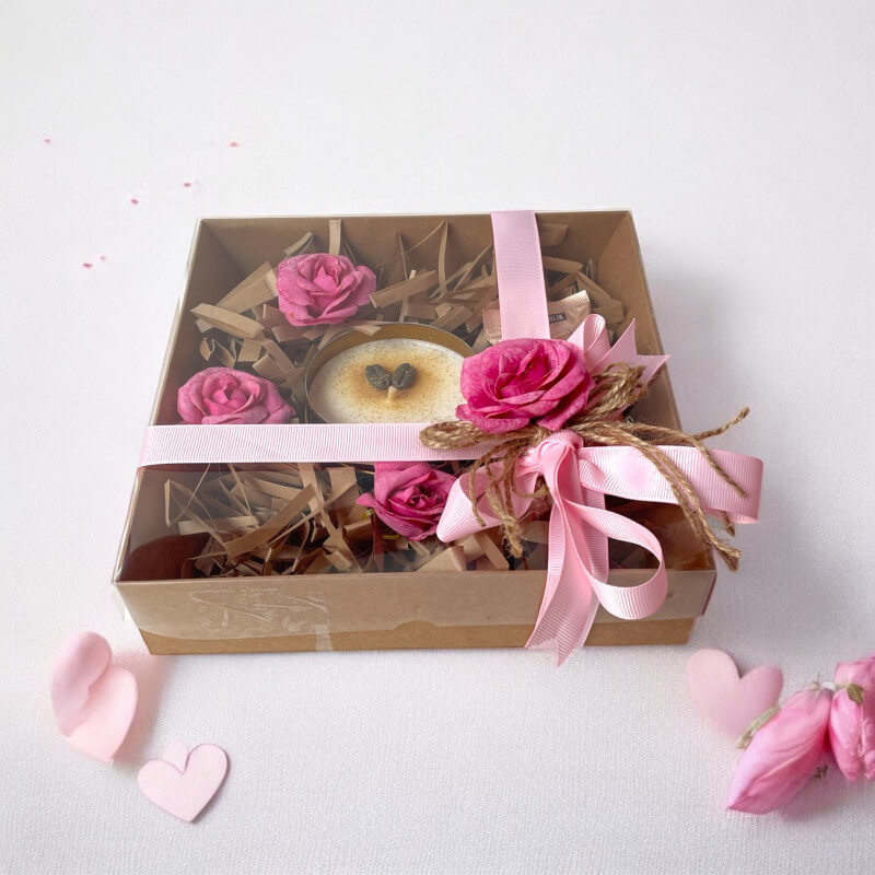 Gül Konsept Kahve Detaylı Mum