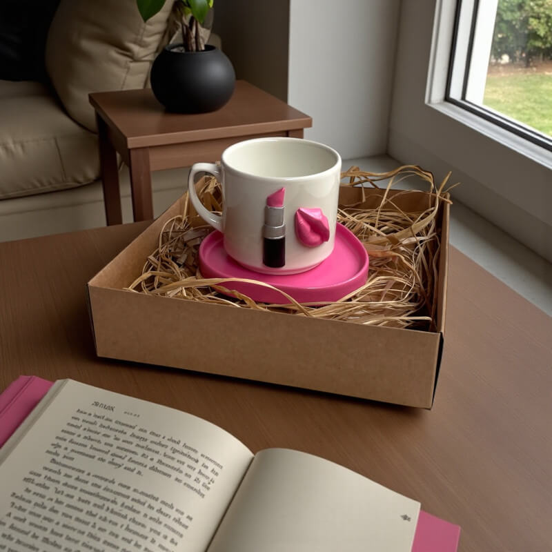 Ruj ve Dudak Detaylı Büyük Boy Fincan 