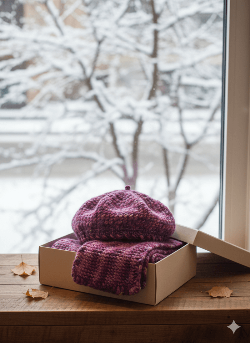 Renkli Atkı Şapka Set