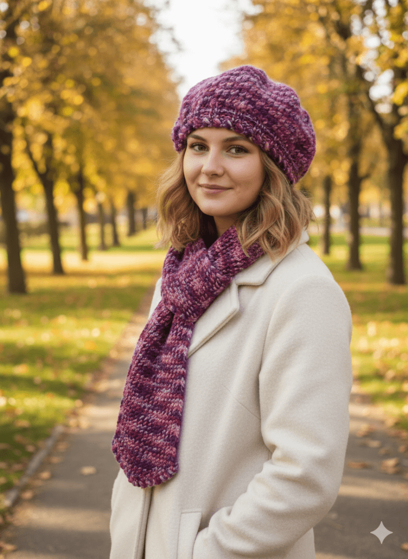 Renkli Atkı Şapka Set